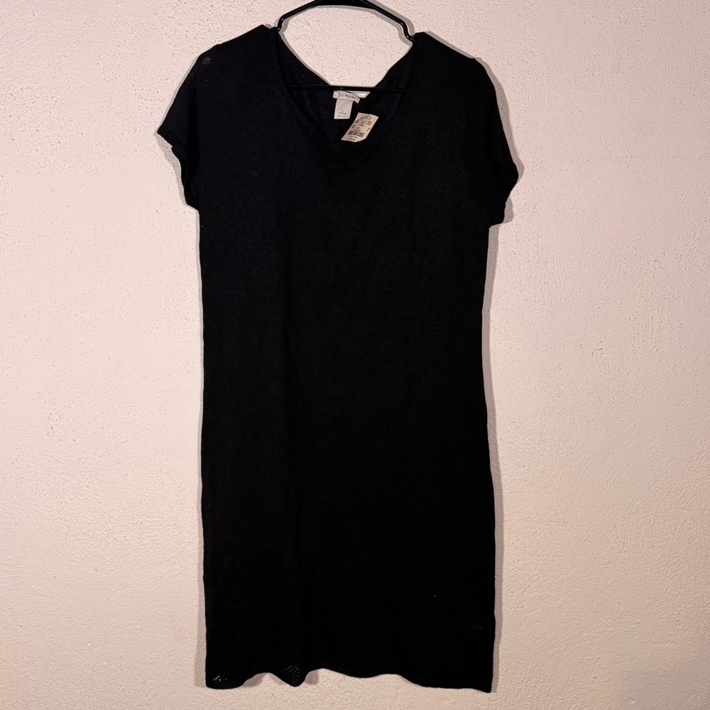 J. Crew // nwt black knit short sleeves swim coverup size large mar1